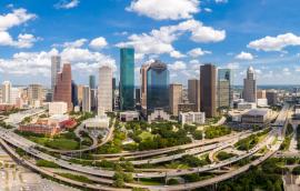 The Houston cityscape.
