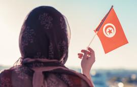 Tunisia Flag woman