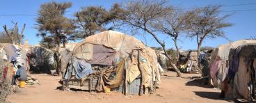 Camp for African refugees of Hargeisa in Somalia