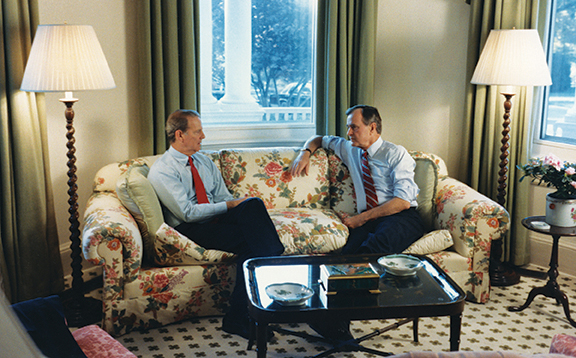 Baker and Bush in the Vice President's office