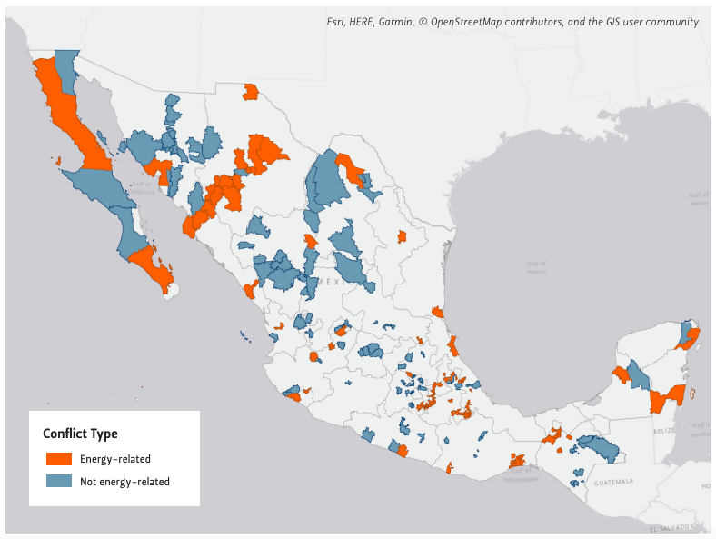 Geography of social conflicts in Mexico