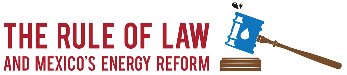 Logo of The Rule of Law and Mexico's Energy Reform with gavel