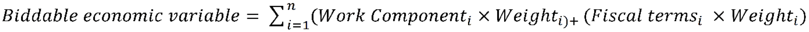 This equation shows how to calculate the biddable economic variable.