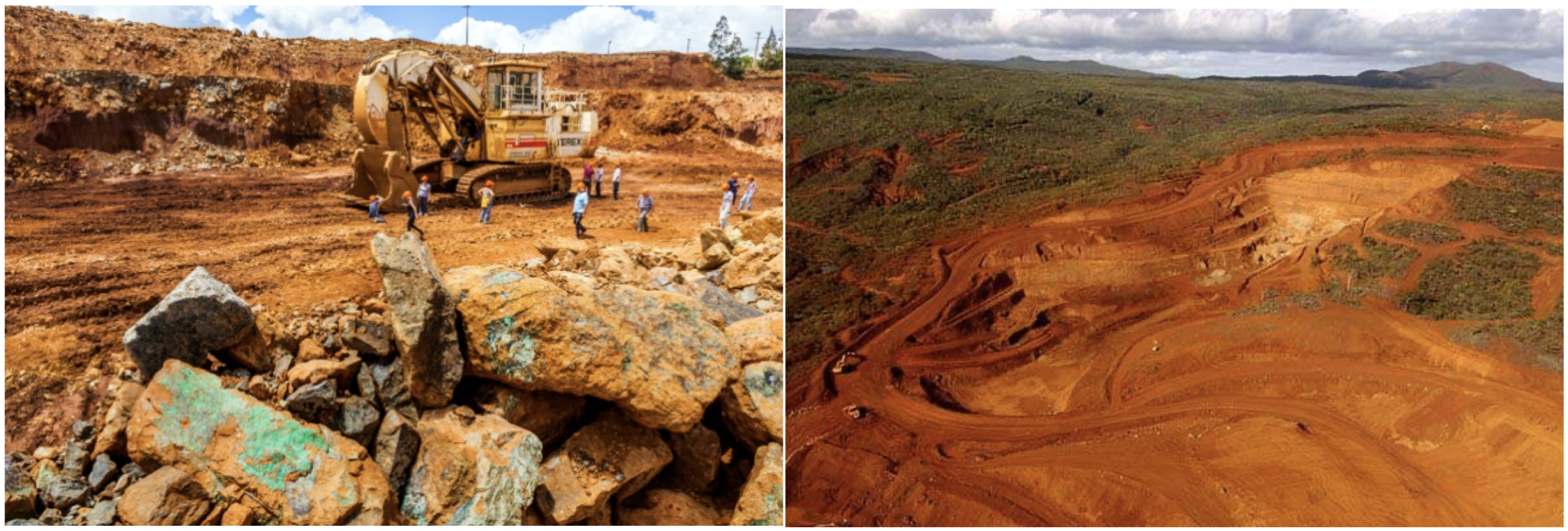 These photos show the typical laterite nickel mining operation.