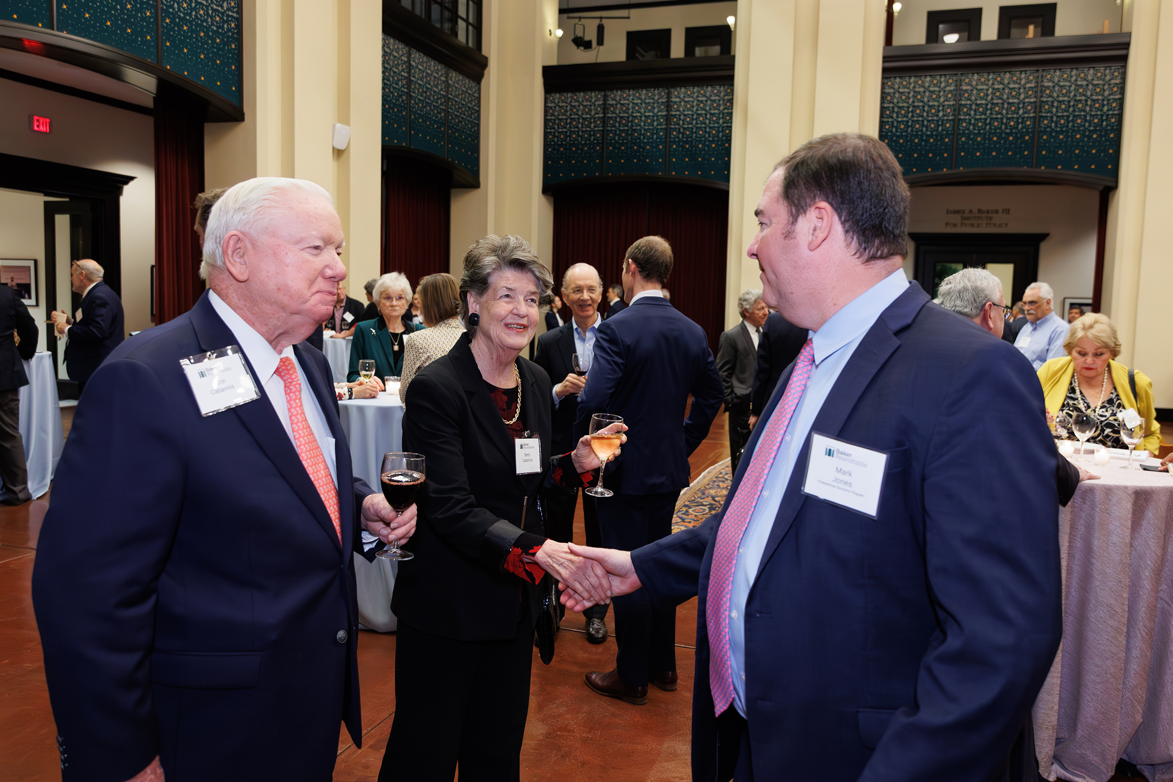 Mark Jones greets members at a reception