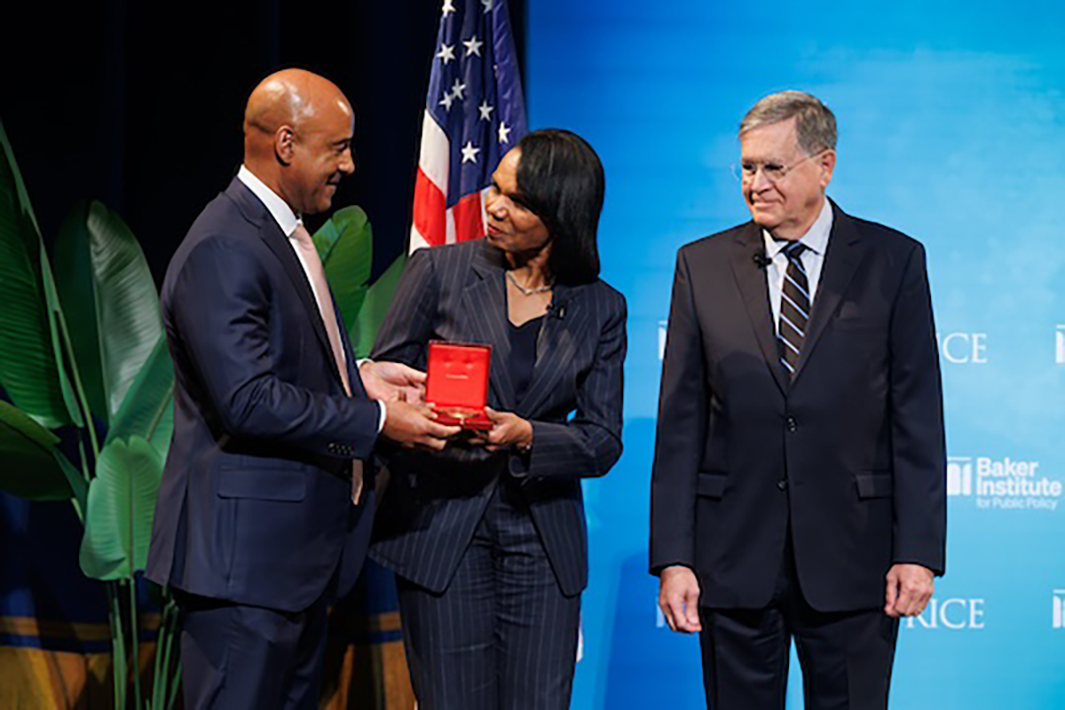 Reginald DesRoches, Condoleezza Rice, David Satterfield.