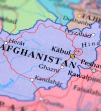 Afghanistan on a map.