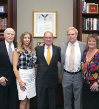 Pictured from left are William Martin, Katharine Neill Harris, Ambassador Edward Djerejian, Alfred C. Glassell, III, and Pam Lindberg