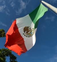 Mexican flag from below