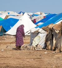 Woman at refugee camp in Syria