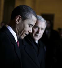 Presidents Obama and Bush