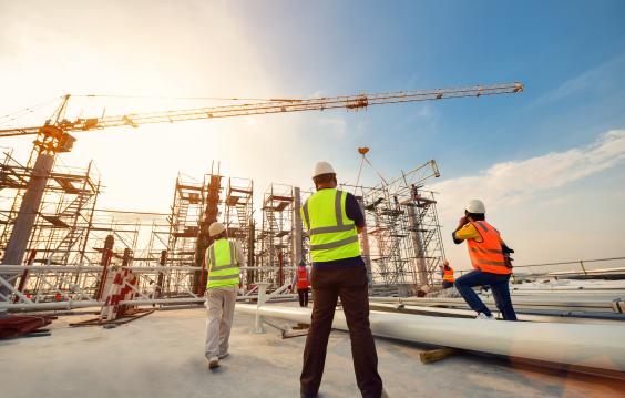 Workers at construction site