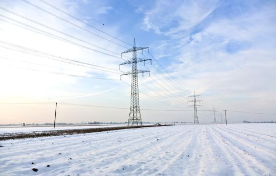 Power lines during a freeze.