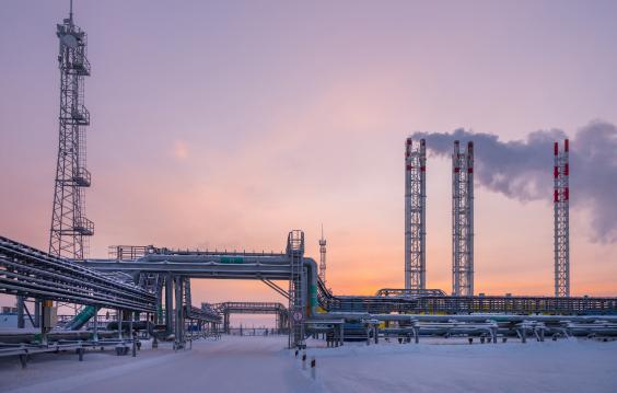 A natural gas plant in Russia.