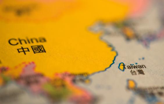 China and Taiwan map