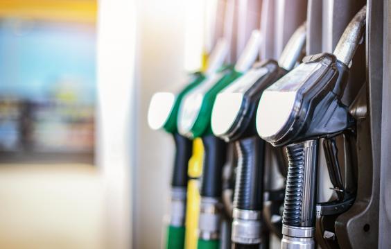 Fuel pumps station close up