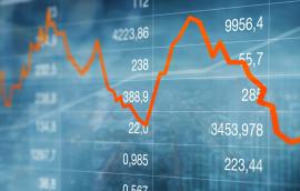 Graph with numbers related to the economy.