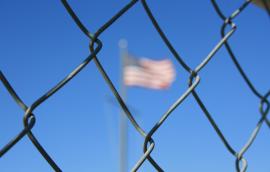 fence and flag