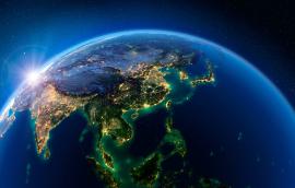 Asia at night