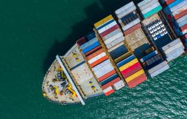 A ship carries cargo for trade.
