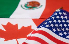 The flags of Canada, Mexico, and the U.S.