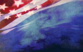The U.S. flag in grunge texture.