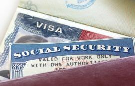 A U.S. visa and Social Security card.