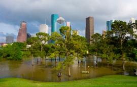 Houston skyline flood