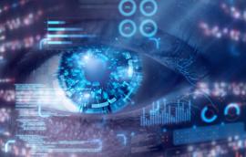 Technology eye and futuristic hud interface