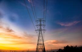 High voltage tower sky sunset background high voltage tower