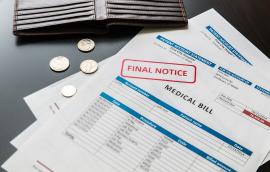 Medical bill, rising medical cost concept