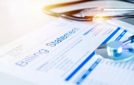  Health care billing statement with stethoscope 