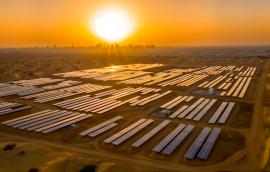 Solar panels in desert