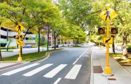 Pedestrian crossing in the city