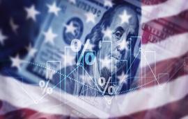 American flag and money