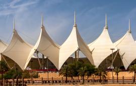 External view of King Fahd International Stadium in Riyadh, Saudi Arabia