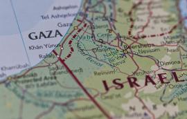 Gaza town of Gaza Strip, and Israel.