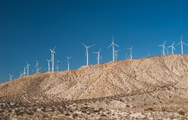 Wind farm in desert environment