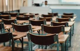 Empty university classroom