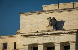 partial view of Federal Reserve headquarters building