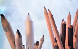 Drawing pencils in cup