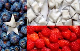 Texas Flag made of fresh and colorful sliced fruits