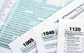 US tax form 1040, 1120, 1065