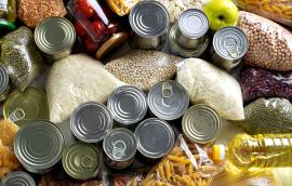 Food provisions, cans and dry goods