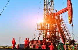 Field oil workers at work.