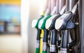 Fuel pumps station close up
