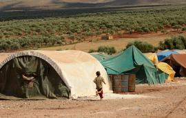 IDLIB, SYRIA - Jun 17, 2013: Internally displaced child Syrian refugees 