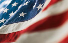 Close-up of U.S. flag.