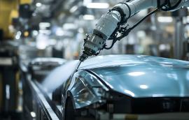  Downloaded Robotic arm painting a car in a factory 