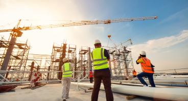 Workers at construction site